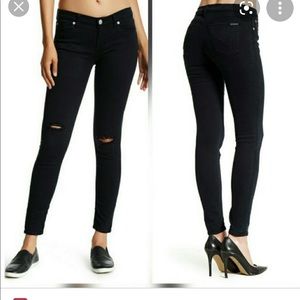Hudson Krista black ripped skinny jeans